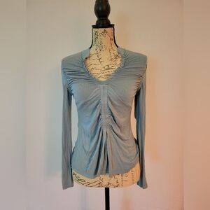 Design History Women's Blue Y2K Long Sleeve Blouse Size M